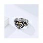 Retro Crusader Shield Crossring Matching Sterling Silver Promise Ring Trendy