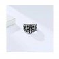 Retro Crusader Shield Crossring Matching Sterling Silver Promise Ring Trendy