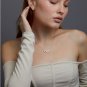 925 Sterling Silver Initial Necklace, 3D Initial Necklace CZ Diamond Necklace