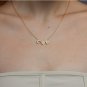 925 Sterling Silver Initial Necklace, 3D Initial Necklace CZ Diamond Necklace