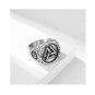 Nordic Viking Odin triangle logoring Matching Sterling Silver Promise Ring