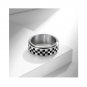 Black and White Gridring Rotatable Decompression Matching Sterling Silver Ring