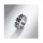 Black and White Gridring Rotatable Decompression Matching Sterling Silver Ring