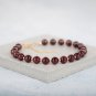 Garnet Round 5mm Smooth beads adjustable stacking bracelet