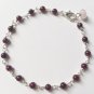 Garnet Round 4mm Smooth beads adjustable stacking bracelet