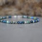 Azurite Round 3mm Smooth beads adjustable stacking bracelet