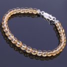 Citrine Round 6mm Smooth beads adjustable stacking bracelet