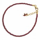 Garnet Round 2mm Faceted beads adjustable stacking bracelet