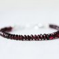 Garnet Button 5mm Smooth beads adjustable stacking bracelet