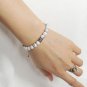 Howlite Round 8mm Smooth beads adjustable stacking bracelet