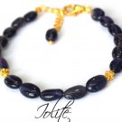 Iolite Oval 6x4mm Smooth beads adjustable stacking bracelet