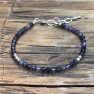 Iolite Round 4mm Faceted beads adjustable stacking bracelet