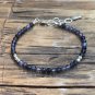 Iolite Round 4mm Faceted beads adjustable stacking bracelet