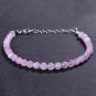 Kunzite Round 5mm Smooth beads adjustable stacking bracelet