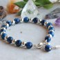 Kyanite Round 8mm Smooth beads adjustable stacking bracelet