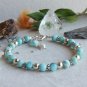 Larimar Round 6mm Smooth beads adjustable stacking bracelet