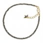 Pyrite Round 3mm Faceted beads adjustable stacking bracelet