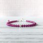 Ruby Round 3.5mm Faceted beads adjustable stacking bracelet