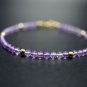 Amethyst Round 3mm Smooth beads adjustable stacking bracelet