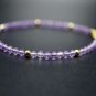 Amethyst Round 3mm Smooth beads adjustable stacking bracelet