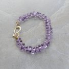 Amethyst Drop 3mm Faceted beads adjustable stacking bracelet