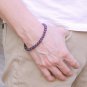 Amethyst Round 8mm Smooth beads adjustable stacking bracelet