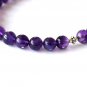 Amethyst Round 6mm Smooth beads adjustable stacking bracelet