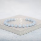 Angelite Round 6mm Smooth beads adjustable stacking bracelet