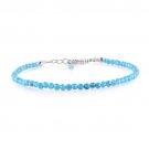 Apatite Round 3mm Faceted beads adjustable stacking bracelet