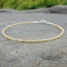 Citrine Round 2mm Faceted beads adjustable stacking bracelet