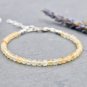 Citrine Round 4mm Faceted beads adjustable stacking bracelet