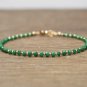 Emerald Round 3mm Faceted beads adjustable stacking bracelet