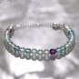 Fluorite Round 6mm Smooth beads adjustable stacking bracelet
