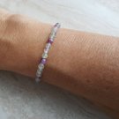 Fluorite Round 4mm Smooth beads adjustable stacking bracelet