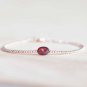 Garnet Oval 10x12 Faceted beads adjustable stacking bracelet