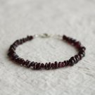 Garnet Fancy 3-4mm Smooth beads adjustable stacking bracelet