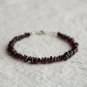 Garnet Fancy 3-4mm Smooth beads adjustable stacking bracelet