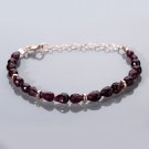 Garnet Drop 4-6mm Faceted beads adjustable stacking bracelet