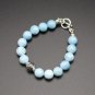 Larimar Round 10mm Smooth beads adjustable stacking bracelet