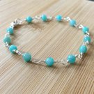 Amazonite Round 4mm Smooth beads adjustable stacking bracelet