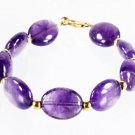 Amethyst Oval 6x8mm Smooth beads adjustable stacking bracelet