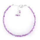Amethyst Round 3mm Faceted beads adjustable stacking bracelet