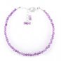 Amethyst Round 3mm Faceted beads adjustable stacking bracelet