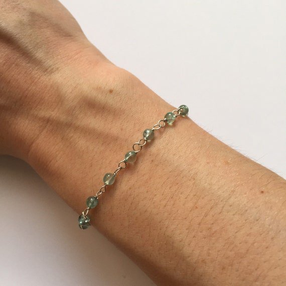 Apatite Round 3.5mm Smooth beads adjustable stacking bracelet