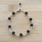 Black Jet Round 8mm Smooth beads adjustable stacking bracelet