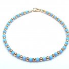 Blue Opal Round 3mm Smooth beads adjustable stacking bracelet