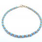 Blue Opal Round 3mm Smooth beads adjustable stacking bracelet