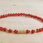 Carnelian Round 3mm Smooth beads adjustable stacking bracelet