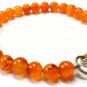 Carnelian Round 8mm Smooth beads adjustable stacking bracelet