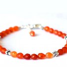 Carnelian Drop 6mm Faceted beads adjustable stacking bracelet